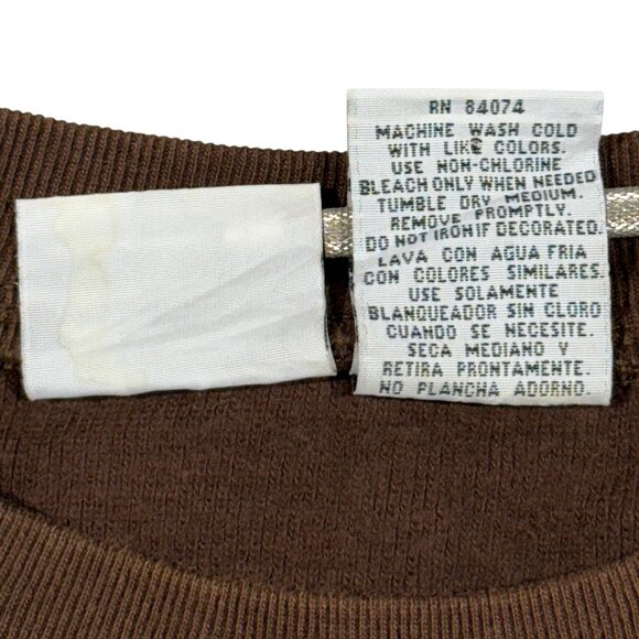 Vintage Cleveland Browns Long Sleeve Striped Sweatshirt XL Brown/Orange 90's - Picture 6 of 8